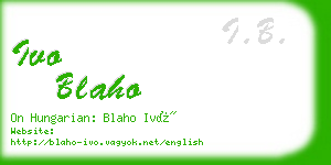 ivo blaho business card